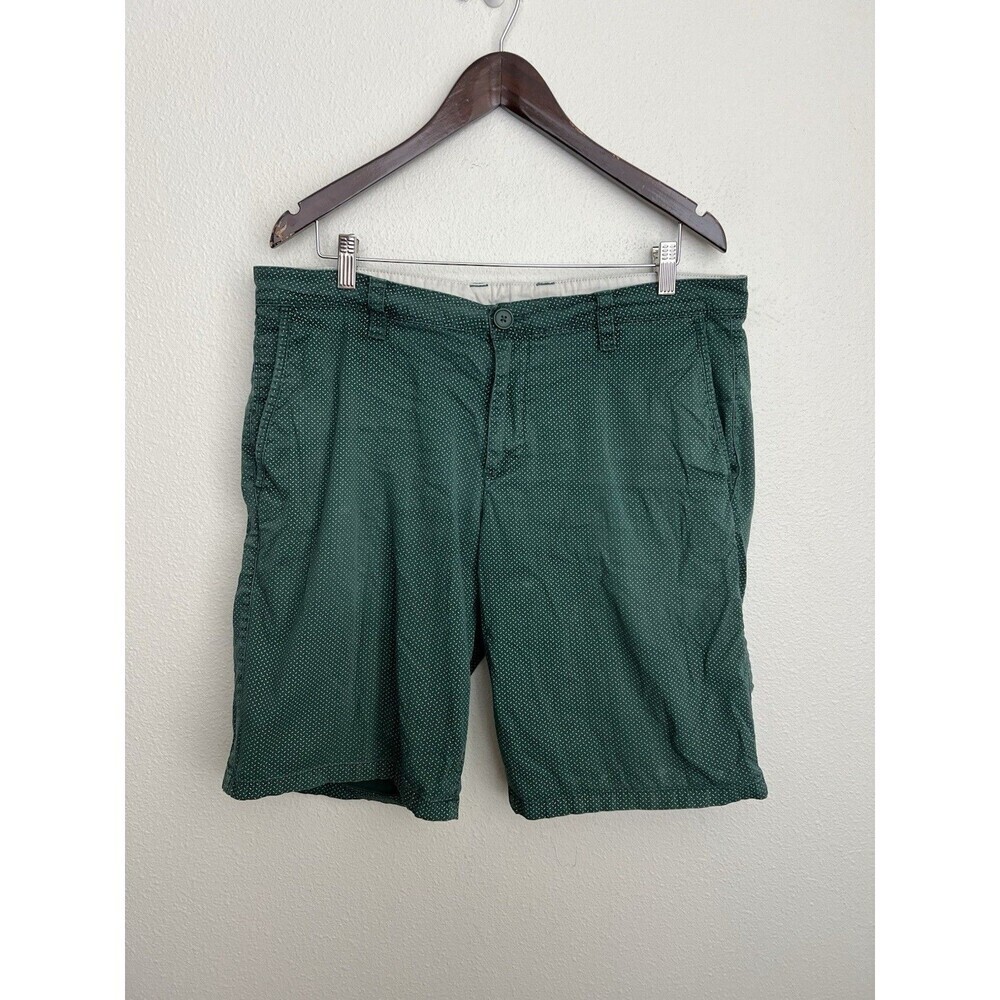 VTG Armani Exchange Men’s Green Shorts 36 Slim Fit Polka Dot Chino Casual A|X